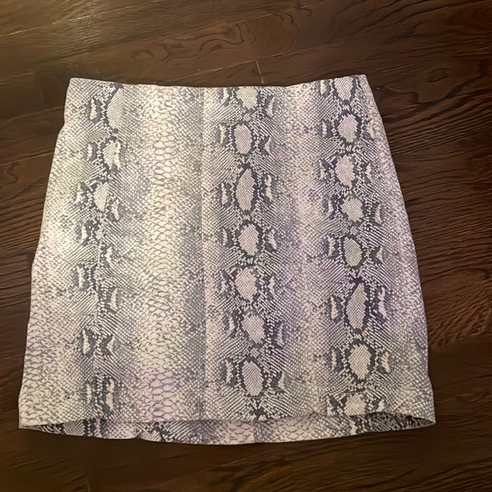 Free people Snakeskin jean skirt